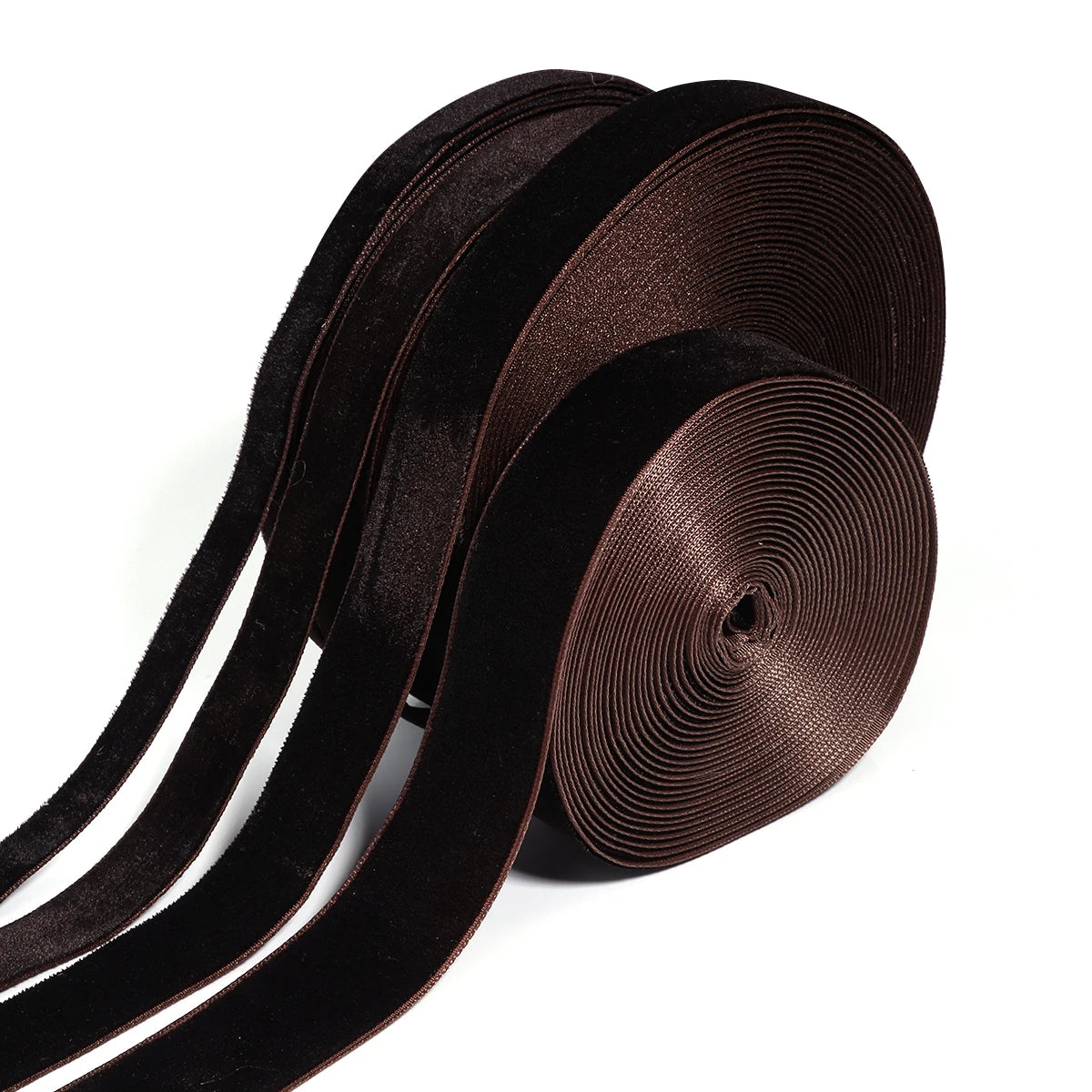 5-10yards/roll Velvet Ribbons Deep Brown Color Single Face Flocking Webbing For DIY Christmas Crafts Party Wrapping Decoratio