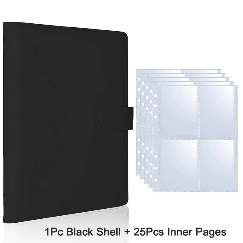 25pcs Page(4 Grids) Photo Card A5-Binder Kpop Photo Albums Idol Cards Loose-leaf Collect Book Binder Binder Photocard Holder 