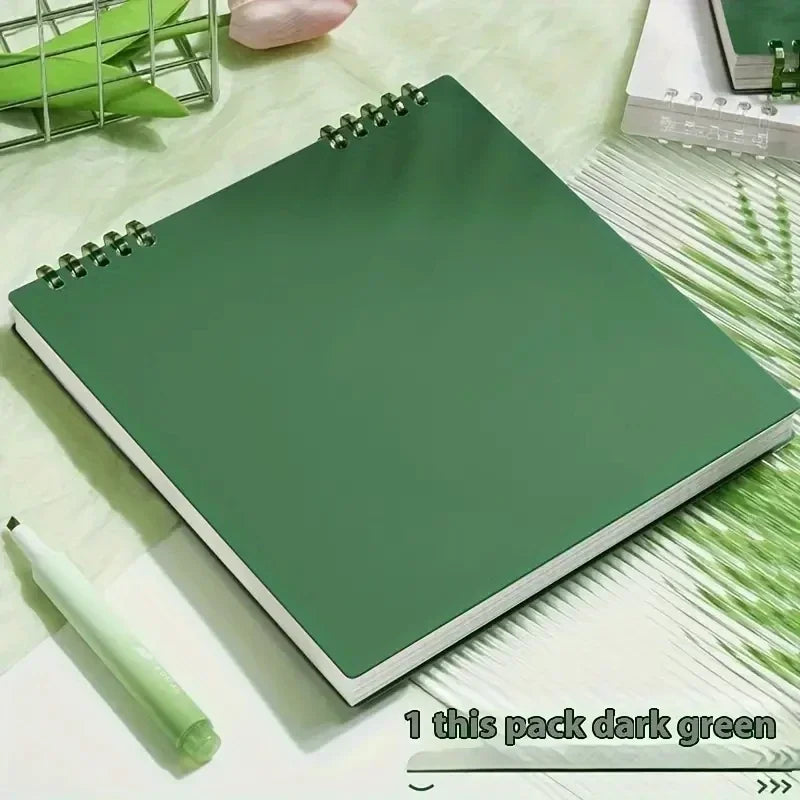 Grid Notepad B5 Sketch Book Notebooks Leaf Notebook Diary Flip Stationery Journal Writing Pads Office School Supplies - Green