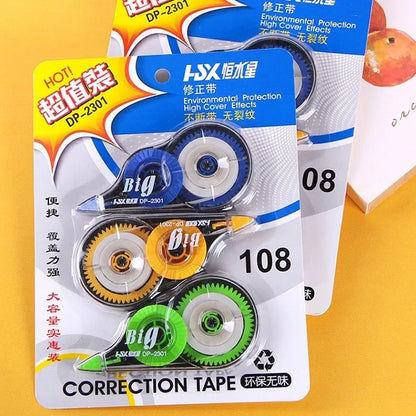 3 Pcs/box Transparent Correction Tape Student Large Capacity Correction Tape School Supplies Cute School Supplies Kawaii Offi