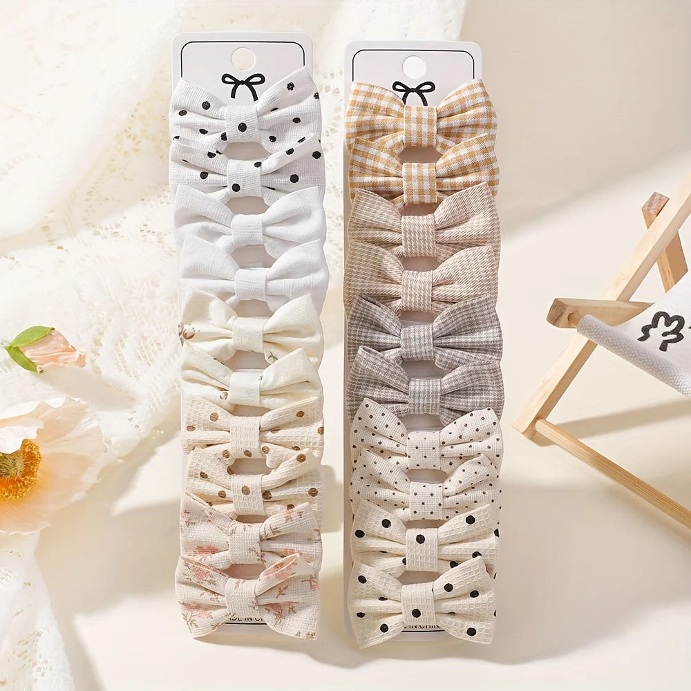 BABY BOWS 20Pcs/set Handmade Fabric Printed Barrette Boutique Mini Boutique Bangs Bow Hair Clip Ins Daisy Hairgripes