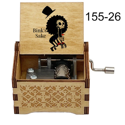 Bink's Wooden Painted Music Box Anime Carved Musical Box Desktop Decoration Sake Melody Christmas Birthday Gift