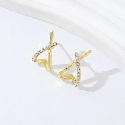 LATS Trendy Gold Color Cross Stud Earrings for Women Dainty Simple Minimalist Earring Fashion Jewelry Party Gifts