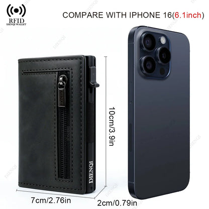 Multi-card Slot Men Wallet Business Card Holder Fashion Folding Large-capacity Coin Purse PU Leather Black Short Purse Card C