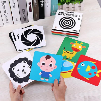 Black and White Cards High Contrast Baby Toys 0-36 Months Newborns Visual Stimulation Brain Development Learning Flash Cards