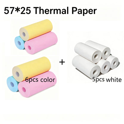 3-20 Rolls 57x25MM Thermal Paper Color Children Camera Instant Print Kids Camera Printing Paper Replacement Accessories Parts