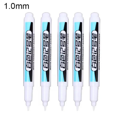 0.7/1.0/2.5MM White Permanent Marker Pens Markers Paint Pen For Wood Plastic Leather Glass Stone Metal Art Painting Supplies