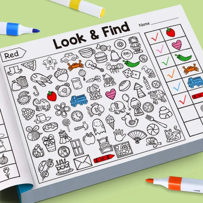 Children's Find Items Coloring & Drawing Book - Fun Concentration & Attention Exercise Early Education Activity Book