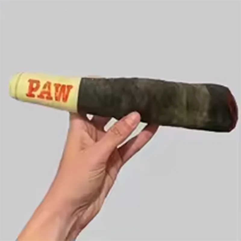 Funny Interactive Dog Toys Cigar Design Plush Squeaky Pet Toys Grinding Teeth Creative Chew Cool Stuffed Gifts for Dog Birthd