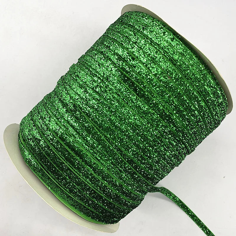 New 6mm Glitter Velvet Ribbon No Elastic Single Face Ribbon Headband Clips Bow Decoration - 06