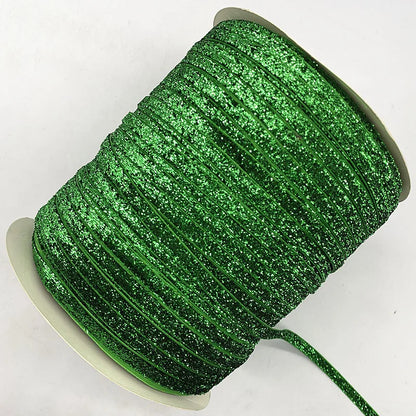 New 6mm Glitter Velvet Ribbon No Elastic Single Face Ribbon Headband Clips Bow Decoration - 06
