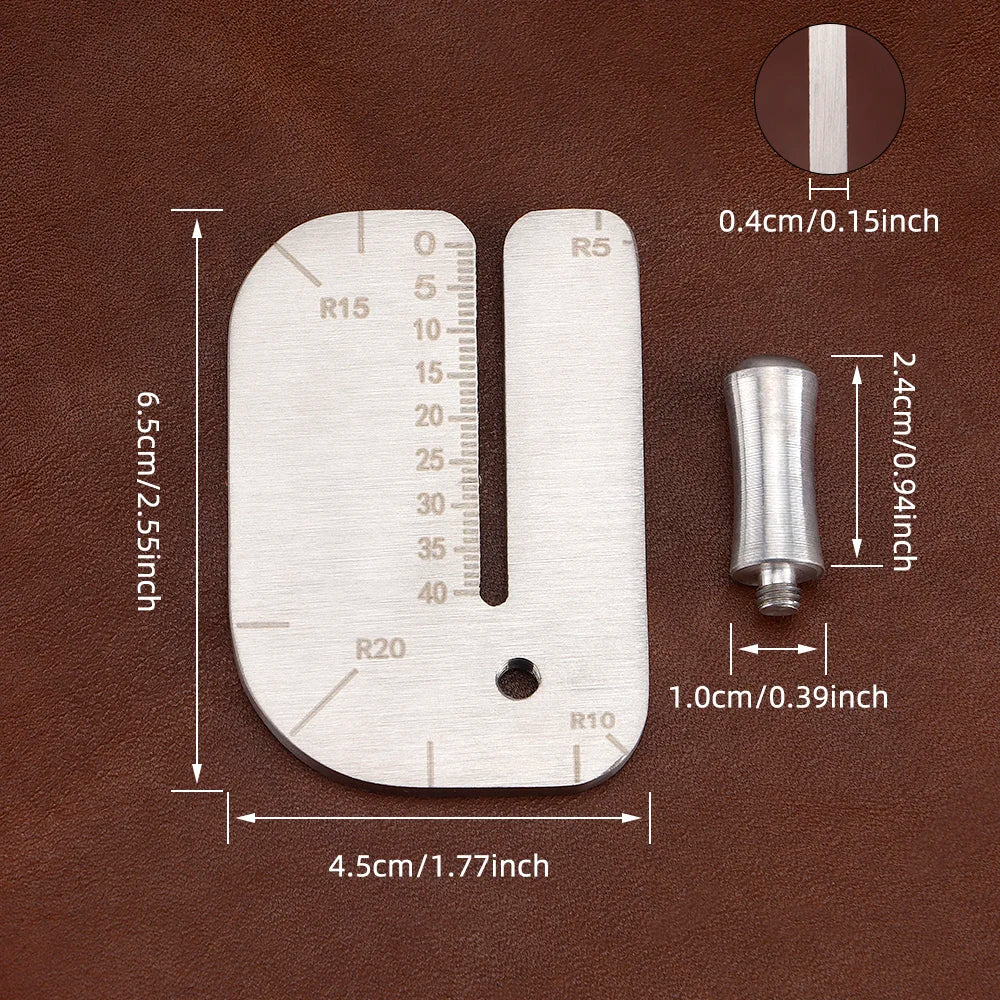 Steel Press Plate Leather Chisel Punching Auxiliary Puller Tool With Edge Chamfer Tool R5 R10 R15 R20, Auxiliary Craft DIY To