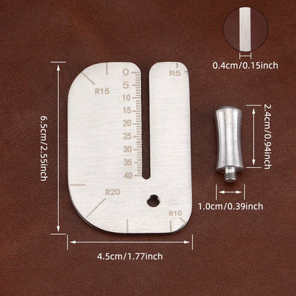 Steel Press Plate Leather Chisel Punching Auxiliary Puller Tool With Edge Chamfer Tool R5 R10 R15 R20, Auxiliary Craft DIY To