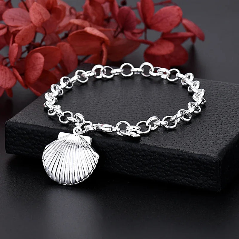 Fine Noble 925 Sterling Silver Solid Chain Bracelet For Women Men Charm Party Gift Wedding party Fashion Jewelry - LH091