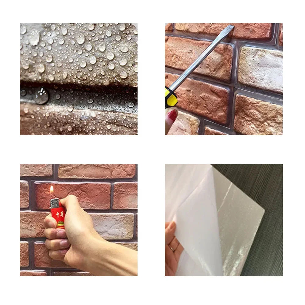 Transform Your Home with 10 pcs Decorative 3D Wall Panels - Self-Adhesive, Waterproof & Moisture-Proof Wallpaper for Living R