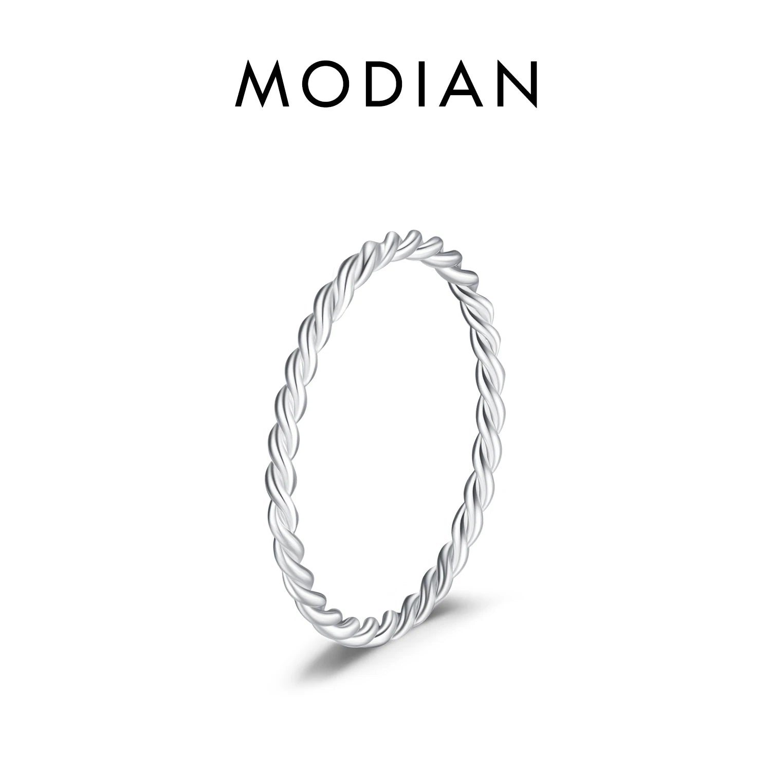 MODIAN 925 Sterling Silver Simple Fashion Stackable Ring Classic Wave Geometric Exquisite Finger Rings For Women Party Jewelr