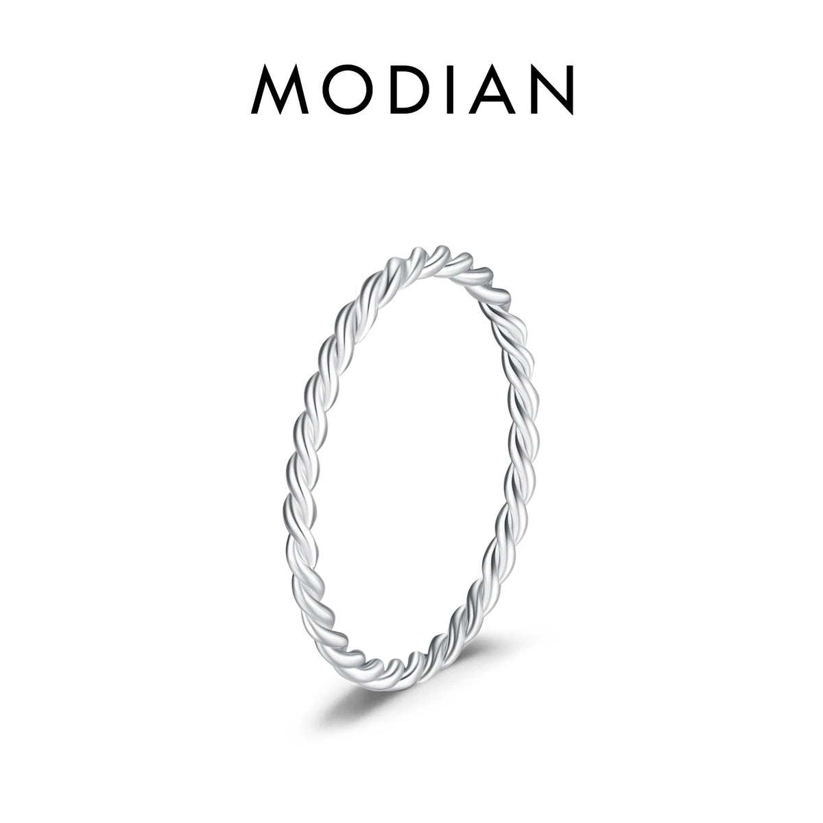 MODIAN 925 Sterling Silver Simple Fashion Stackable Ring Classic Wave Geometric Exquisite Finger Rings For Women Party Jewelr