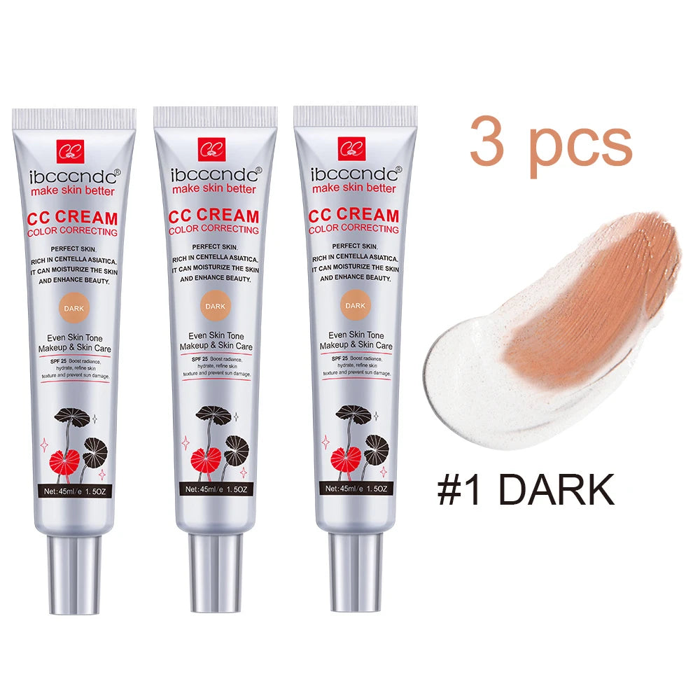 CC Cream for Face Concealer Makeup Foundation Concealer Full Coverage Cosmetics Base Female Cc Moisture erborian - 3pcs Dark