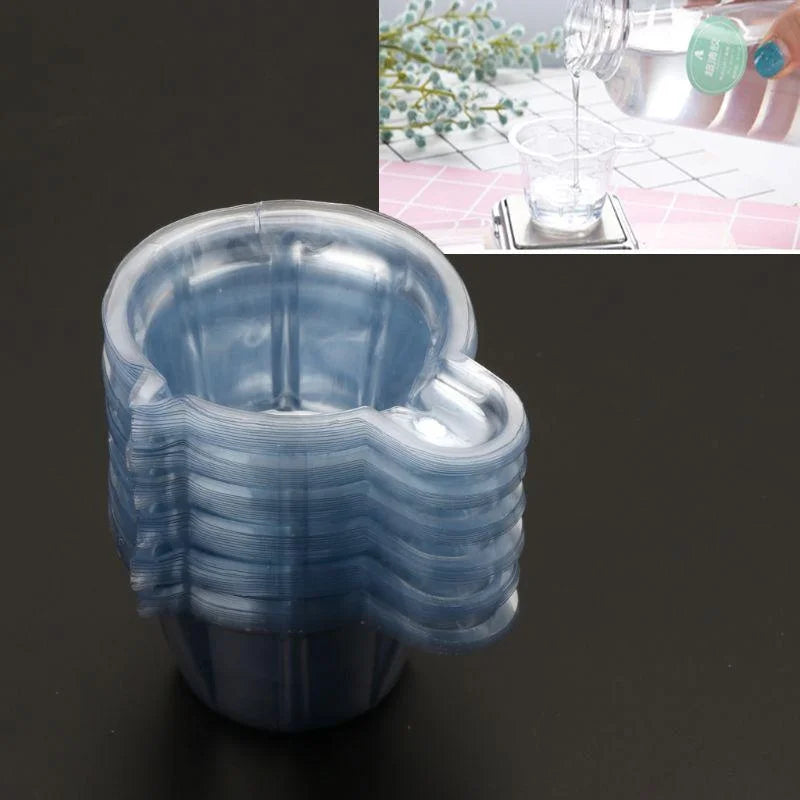 50/100Pcs 40ML Plastic Disposable Cups Dispenser Silicone Resin Mold Kit for DIY Epoxy Resin Jewelry Making Tools Accessories