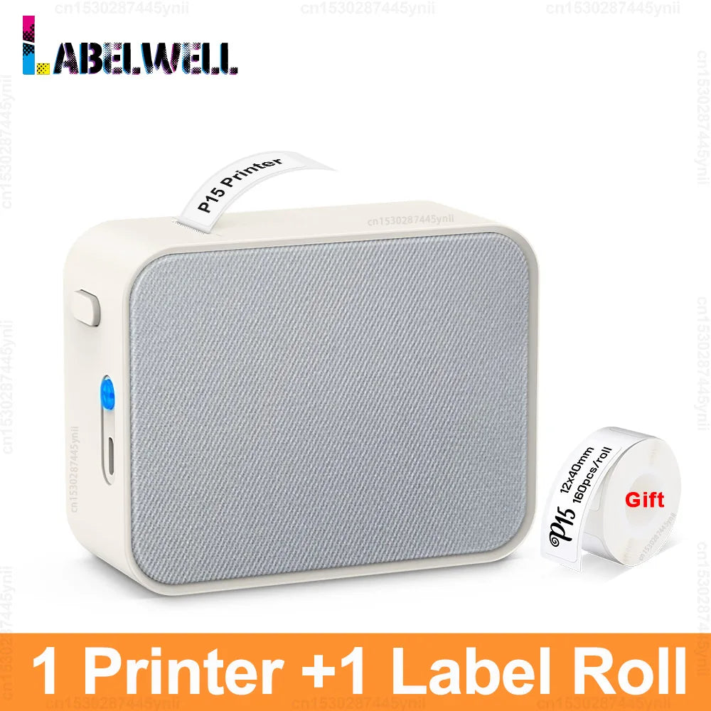 P15 Thermal Label Printer Similar as D11 D110 D101 Marklife P15 Mini Label Maker Handheld Label Machine with Adhesive Label T