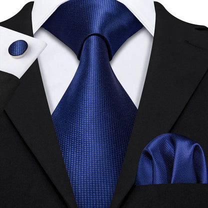 Men Tie Gold Navy Blue Striped Tie Barry.Wang 3.4" Jacquard Party Wedding Woven Fashion Designers Necktie For Men silk Busine