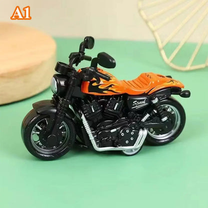 1PCS Motorcycle Model Toys Mini Vehicles Decoration Accessories for Boy Gift Alloy Car Children Birthday Gifts - A1 orange