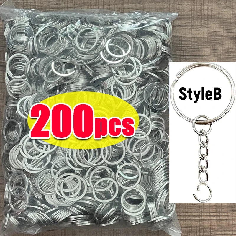 Silver Plated Metal Blank Keyring Keychain Split Ring Keyfob Key Holder Rings Women Men DIY Key Chains Key Ring Accessories