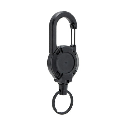Retractable Heavy Duty Pull Reel Carabiner Key Chains Strong Steel Wire Rope Buckle Spring Key Ring Outdoor Sporty Keychain T