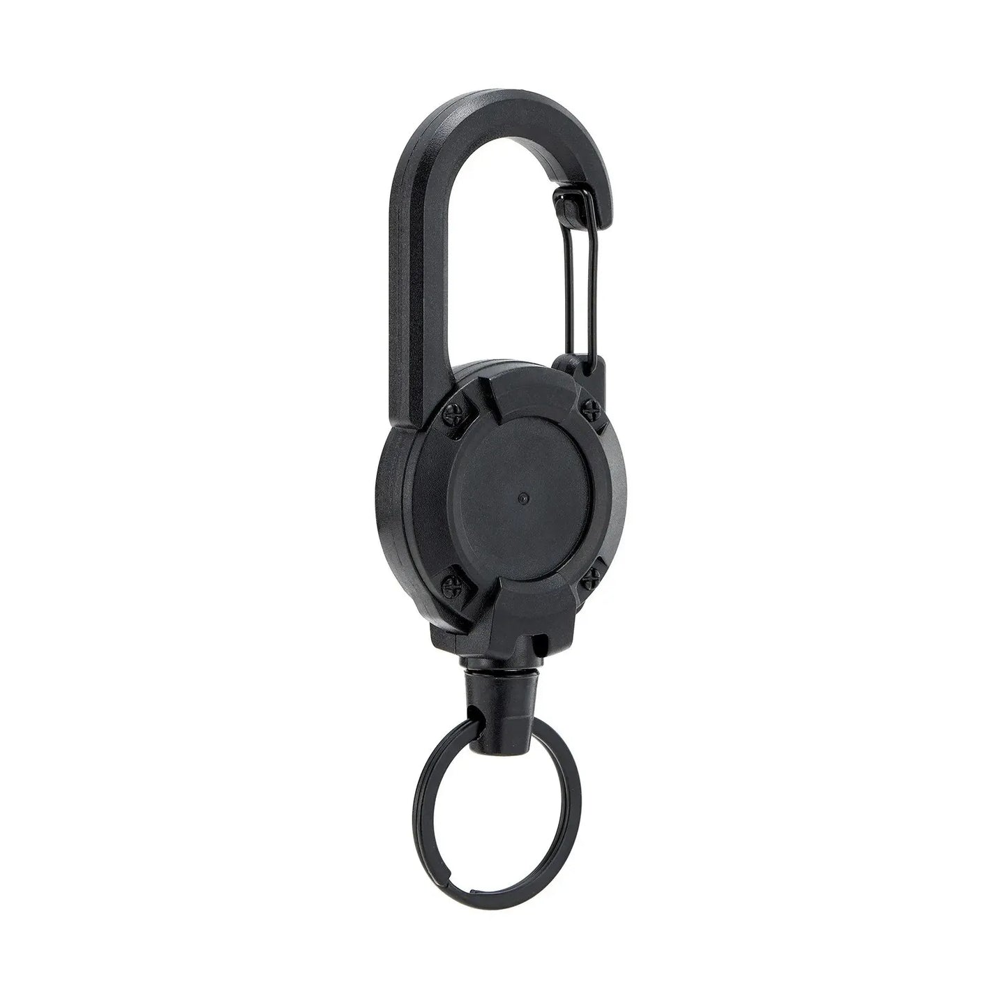 Retractable Heavy Duty Pull Reel Carabiner Key Chains Strong Steel Wire Rope Buckle Spring Key Ring Outdoor Sporty Keychain T