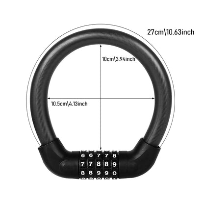 5-Digit Combination Bike Lock - Heavy-Duty Universal Bicycle Lock for Mountain Bike/Scooter/&Motorcycles - Anti-Theft Protect