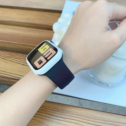 Silicone Band For Apple Watch strap 44mm 45mm 40mm 41mm 42-38mm 45 mm sport bracelet iwatch series 8 7 6 5 4 3 SE 9 Ultra 2 4