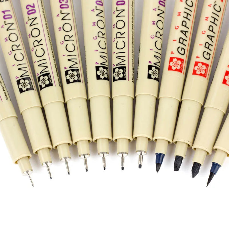 1pcs Sakura Pigma Micron Fine Pen Waterproof Smooth Black Ink Fineliner Drawing Pens Art Sketch Marker Liner Rotulador Tekene
