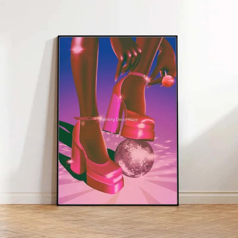 Mid Century Vintage Classic Colorful Posters Abstract Canvas Print Wall Art Canvas Painting for Living Room Home Decor TW10
