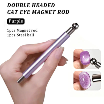 1/2Pcs Nail Cat Eye Magnetic Ball With Nail Magnetic Stick Tool Set Double-head Strong Magnet Pen 3D Cat Eye Gel Nail Supplie