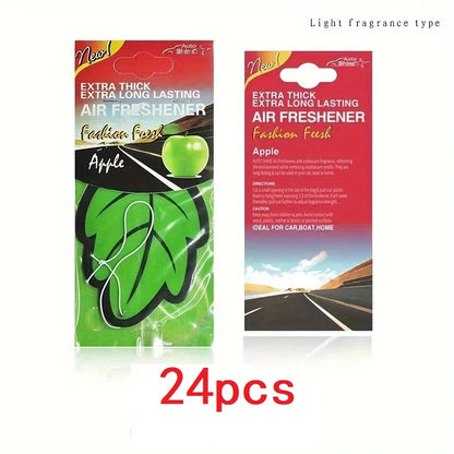 3-60pcs Car Air Freshener Natural Scented Tea Paper Auto Hanging Vanilla Perfume Fragrance Leaf Shape Car Accessories Interio