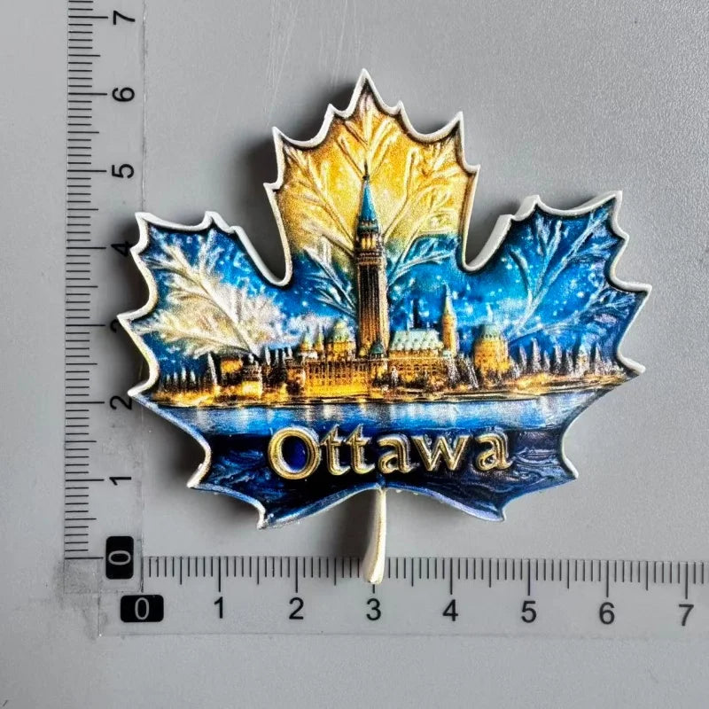 Canada Tourist Souvenir Fridge Magnets Ottawa Victoria Limeau Bridge Vancouver Quebec Toronto Bear Moose Maple Leaf Stickers 