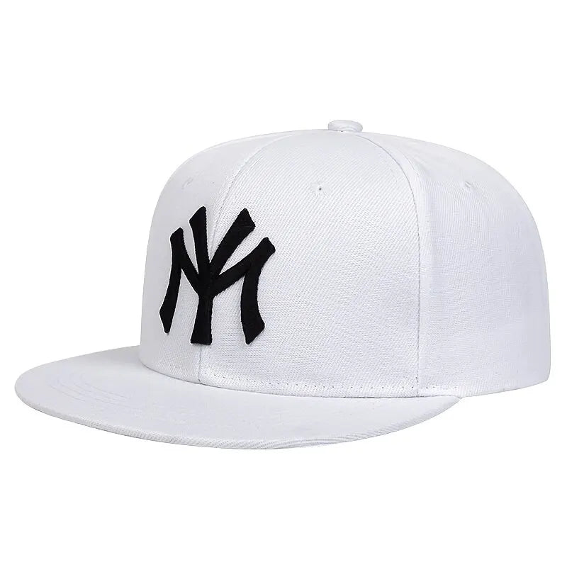 Unisex Letter Embroidery Hip-hop Hats Outdoor Adjustable Casual Baseball Caps Sunscreen Hat - White