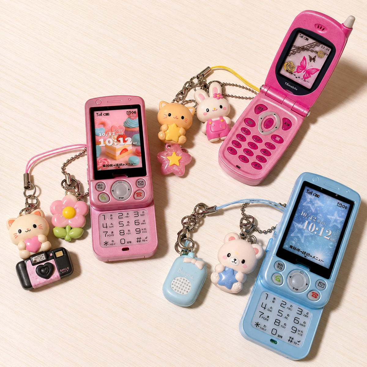 Toys Spirits Capsule Toys Real Recording Playback Slide Phone Mascot Keychain Openable Screen Insert Custom Idol Photo Gacha