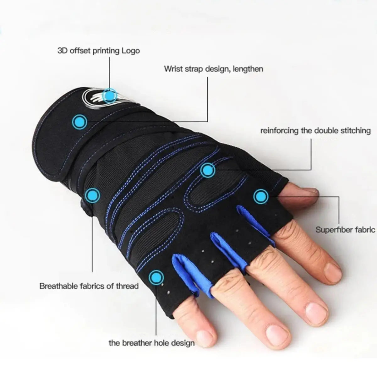 Gym Gloves for Men Women Fitness Weight Lifting Wristband Gloves Body Building Training Sports Exercise Cycling Glove Shockpr