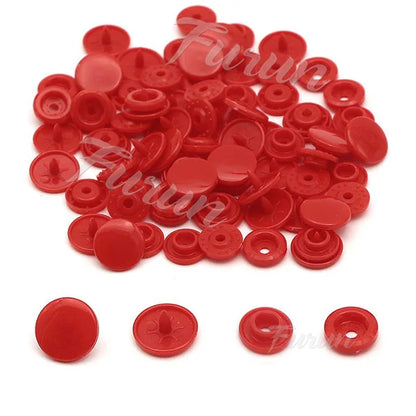 100sets Multiple Colors Plastic Snap Buttons Round Press Stud Fasteners for Baby Clothes Garment Accessories DIY Craft 20Colo
