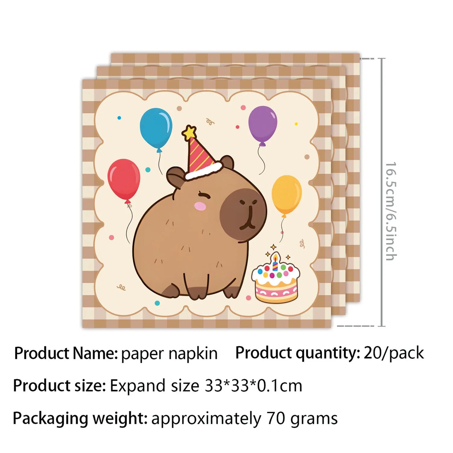 Birthday Decoration Capybara Birthday Invitation Card Cup Tablecloth Plate Napkin Poster Baby Shower Birthday Girl Party Favo