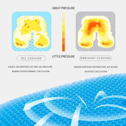 Gel Seat Cushion Summer Breathable Honeycomb Design For Pressure Relief Back Tailbone Pain - Home Office Wheelchair Chair Car
