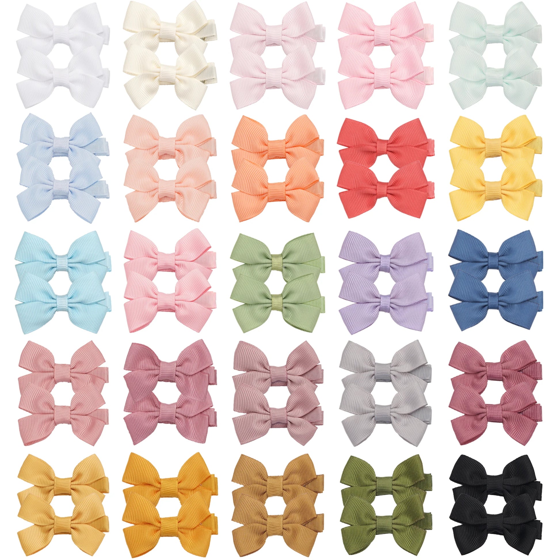 10/20/25/50pcs Baby Girls Hair Bows in Pairs 2'' Ribbon Bows Alligator Hair Clips Barrettes for Infants Toddlers Girls Kids -