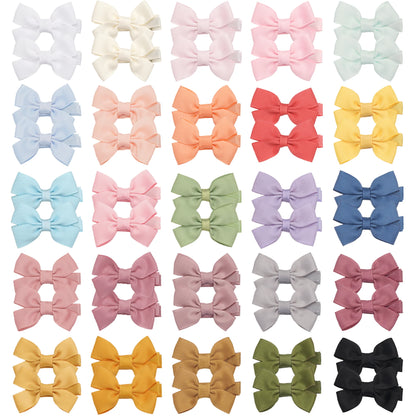 10/20/25/50pcs Baby Girls Hair Bows in Pairs 2'' Ribbon Bows Alligator Hair Clips Barrettes for Infants Toddlers Girls Kids