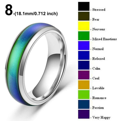 1pc Stainless Steel Mood Ring Changing Color Rings Emotion Feeling Temperature Ring For Women Men Couples Rings Fashion Jewel