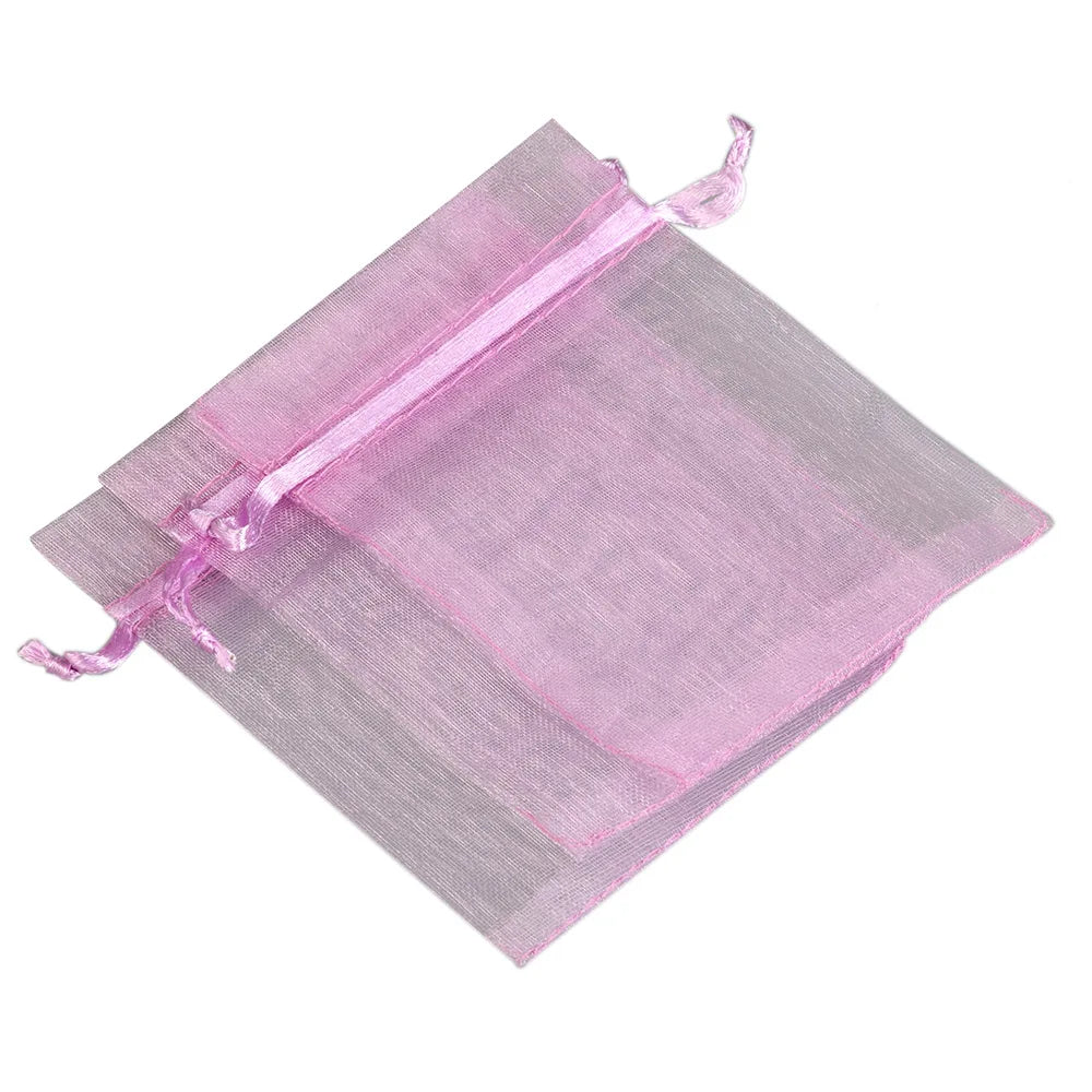 50/100pcs/lot Organza Gift Bag For Jewelry 24 Colors Drawstring Pouches For Wedding Christmas Candy Gift Bags Jewelry Packing