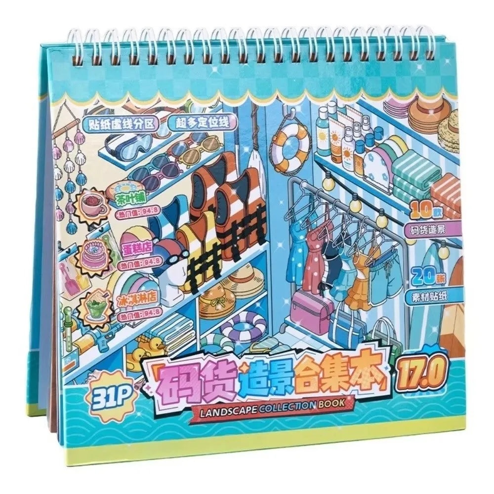 Store Code Goods Store Code Goods Series Sticker PET Material 3D Design Sticker Book Scene Collection DiY Cut Design