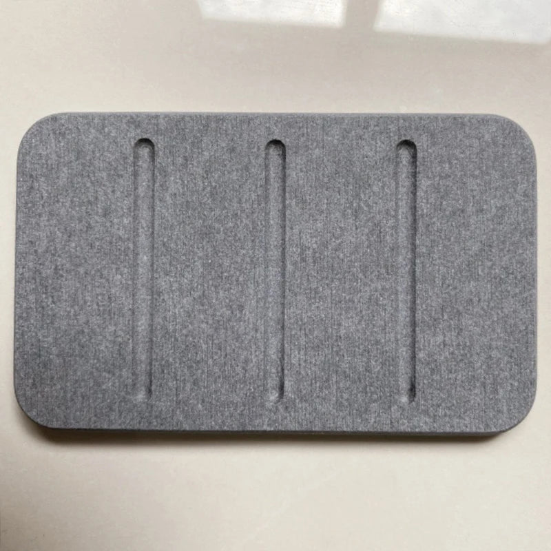 Diatom Mud Soap Dish Quick-Dry Pad Bathroom Countertop Soap Toiletries Absorbent Mat Rectangular Soap Holder Bathroom Supplie