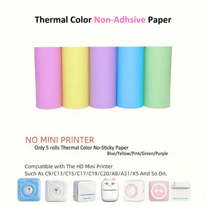 Kids Camera Instant Print Refill for Kids Instant Camera Thermal Printing BPA Free,57x25mm White Non-Adhesive Photo Print Rol