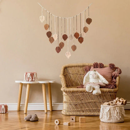 Boho Home Decoration, Macrame Tapestry Macrame Leaf Feather Wall Hanging Decor for Living Room Bedroom, Boho Wall Art Home De